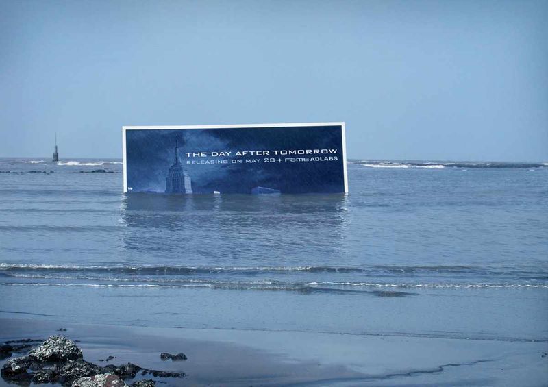 “Submerged Billboard” by Fame Adlabs for Day After Tomorrow