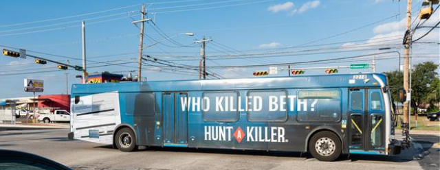 Hunt a Killer wrapped bus