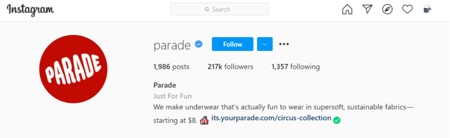 Parade Instagram following