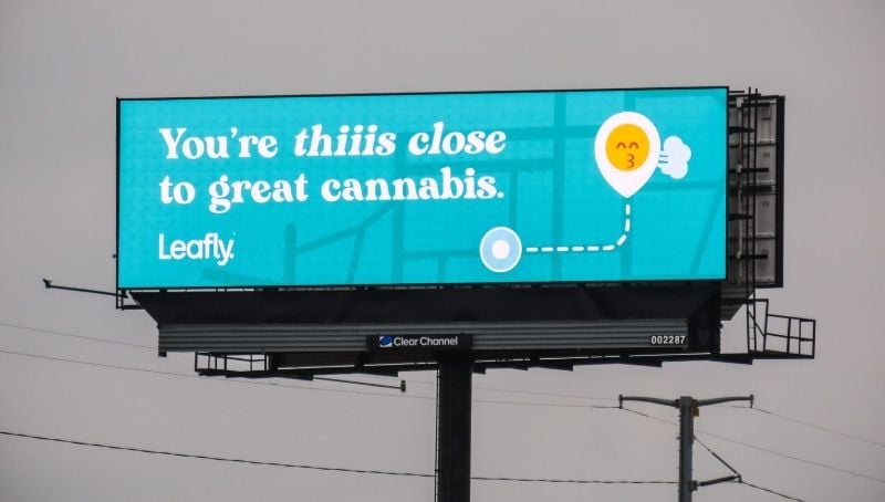 Leafly OOH advertising example